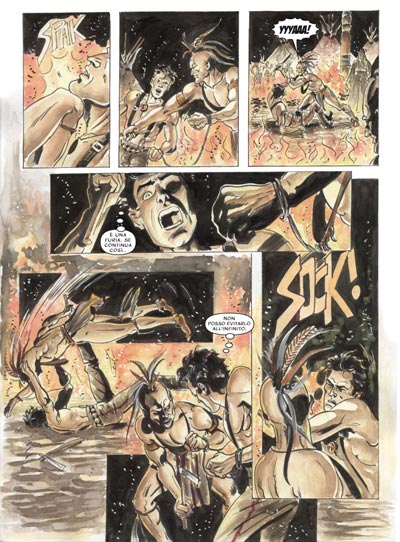 Tavola tratta da Than Dai speciale numero 8<br>disegni di Marco Boselli, colori di Federica Macchia<br><i>(c) 2009 Salvatore Taormina</i>