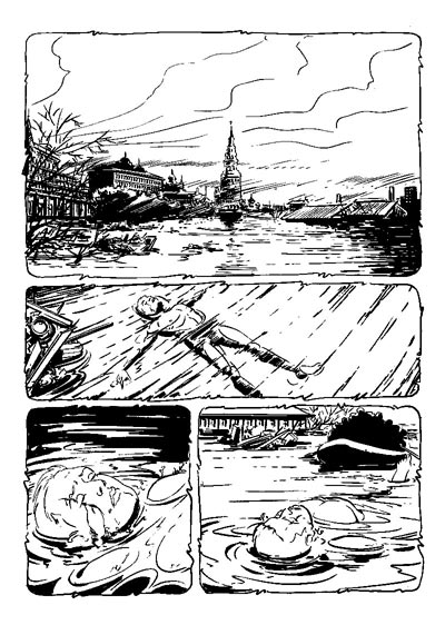 Tavola tratta da Gli scorpioni numero 3<br>disegni di Francesco Bonanno<br><i>(c) 2009 Salvatore Taormina</i>