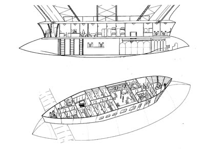 Studio Nave Aerea<br>disegni di Gianmauro Cozzi<br><i>(c) 2009 Sergio Bonelli Editore</i>