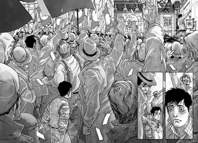 Tavola tratta dalla miniserie - versione grey Tavola tratta dalla miniserie - versione grey<br>disegni di Carmine Di Giandomenico<br><i>(c) 2009 Panini Comics</i>