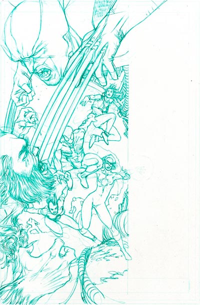 Cover Albo Numero 2 USA - matite<br>disegni di Mario Alberti<br><i>(c) 2009 Marvel Comics</i>