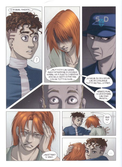 Rosso circondato da grigio e blu Rosso circondato da grigio e blu<br>Le spire dell'Hydra, p. 56<br><i>(c) 2008 Centro Fumetto "Andrea Pazienza"</i>