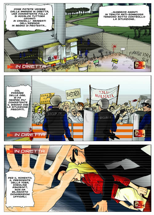 Attraverso il vetro mediatico Attraverso il vetro mediatico<br>Progetto Uranus, p. 4<br><i>(c) 2006 Centro Fumetto "Andrea Pazienza"</i>