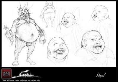 Studi Personaggi: Hensel<br>disegni di Emilio Laiso<br><i>(c) 2009 GGStudio</i>