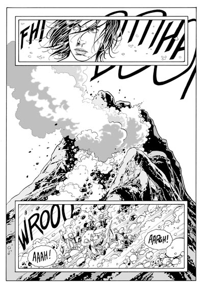 Bombardamento in quota<br>disegni di Luca Enoch<br><i>(c) 2009 Sergio Bonelli Editore</i>