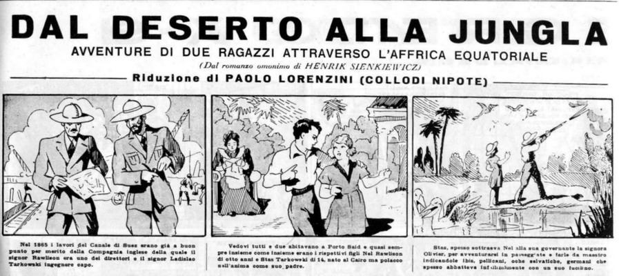 Dal deserto alla jungla<br>L'Avventuroso, n. 1 del 14 ottobre 1934, p. 6<br><i>(c) degli aventi diritto</i>