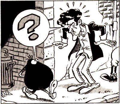 Cattivik e Dylan Dog Cattivik e Dylan Dog<br>Cattivik n.25, vignetta di Giorgio Sommacal<br><i>(c) 1991 Acme</i>