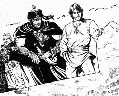 Dago & John Doe prima della battaglia Dago & John Doe prima della battaglia<br>da John Doe 22-23, vignetta di Walter Venturi<br><i>(c) 2005 Eura editoriale</i>