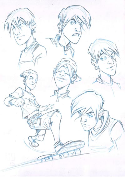 Studi Personaggi: Bobby<br>disegni di Gianluca Gugliotta<br><i>(c) 2009 Panini Comics</i>