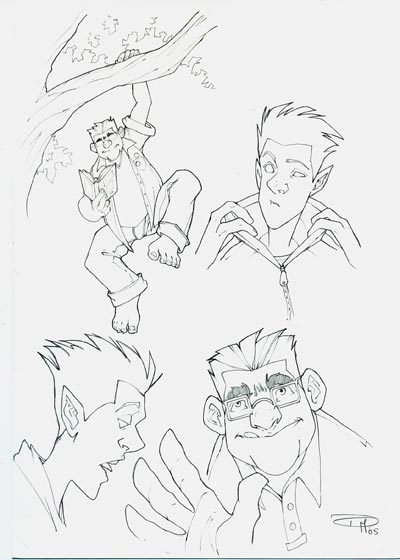 Studi Personaggi: Hank, Kurt<br>disegni di Denis Medri<br><i>(c) 2009 Panini Comics</i>