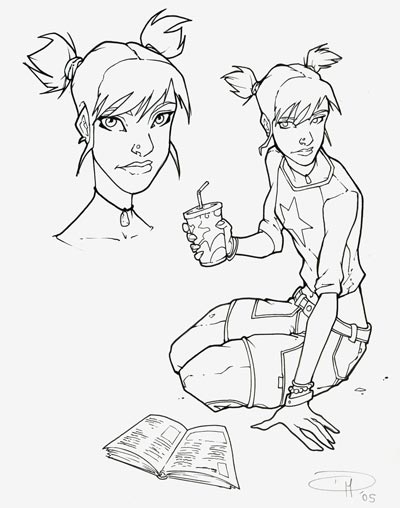 Studi Personaggi: Ororo<br>disegni di Denis Medri<br><i>(c) 2009 Panini Comics</i>