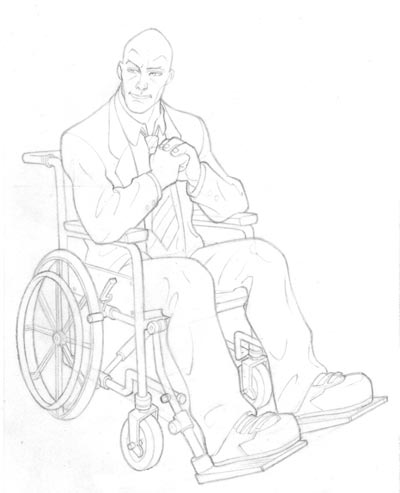 Studi Personaggi: Xavier<br>disegni di Marco Failla<br><i>(c) 2009 Panini Comics</i>