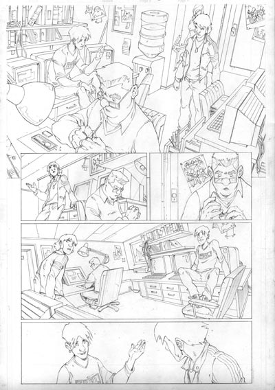 Albo USA #4 - Tavola 5 matite<br>disegni di Gianluca Gugliotta<br><i>(c) 2009 Panini Comics</i>