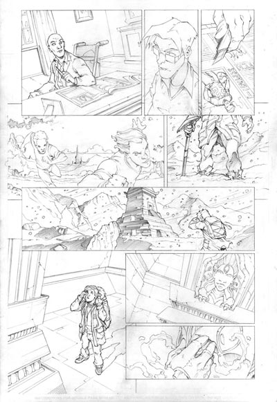 Albo USA #4 - Tavola 9 matite<br>disegni di Gianluca Gugliotta<br><i>(c) 2009 Panini Comics</i>