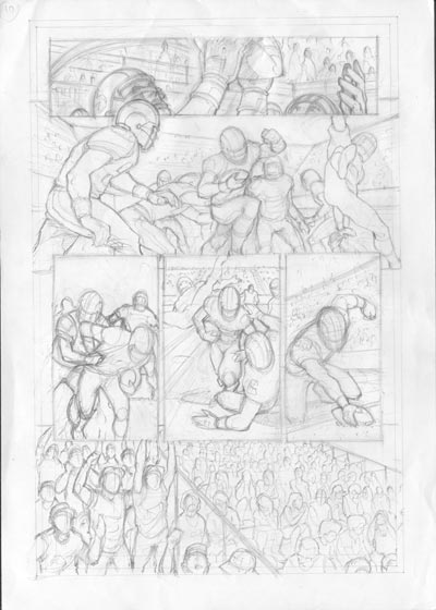 Albo USA #4 - Tavola 10 storyboard<br>disegni di Gianluca Gugliotta<br><i>(c) 2009 Panini Comics</i>