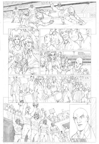 Albo USA #4 - Tavola 12 matite<br>disegni di Gianluca Gugliotta<br><i>(c) 2009 Panini Comics</i>