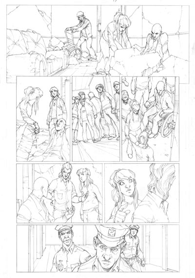 Albo USA #4 - Tavola 19 matite<br>disegni di Gianluca Gugliotta<br><i>(c) 2009 Panini Comics</i>