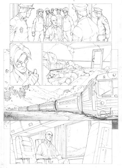 Albo USA #4 - Tavola 20 matite<br>disegni di Gianluca Gugliotta<br><i>(c) 2009 Panini Comics</i>