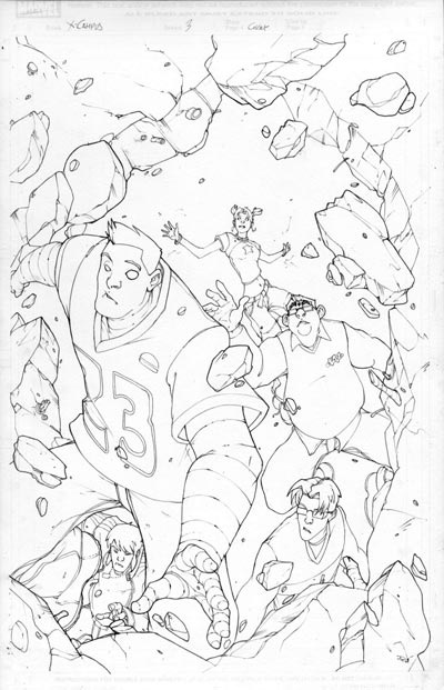 Cover Albo USA #3 - matite<br>disegni di Denis Medri<br><i>(c) 2009 Marvel Comics</i>
