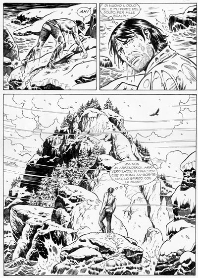 Tavola tratta da "Huron Lake" Tavola tratta da "Huron Lake"<br>disegni di Esposito Bros<br><i>(c) 2009 Sergio Bonelli Editore</i>