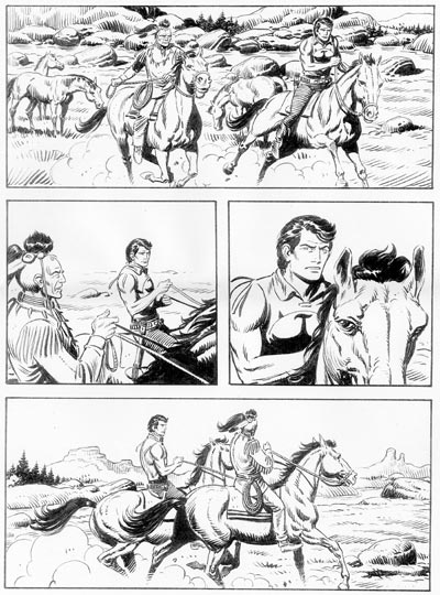 Tavola tratta da "Il ritorno di Digging Bill"<br>disegni di Marco Verni<br><i>(c) 2009 Sergio Bonelli Editore</i>