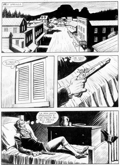 Tavola tratta da "Il ritorno di Digging Bill"<br>disegni di Marco Verni<br><i>(c) 2009 Sergio Bonelli Editore</i>
