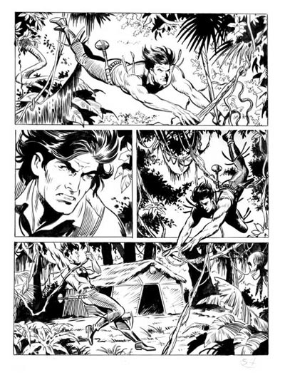 Tavola tratta da "Il vendicatore nero"<br>disegni di Mauro Laurenti<br><i>(c) 2009 Sergio Bonelli Editore</i>