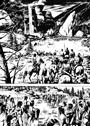 La Grande cascata del Torrente delle Betulle d'Argento<br>Tex 590, pag.23 - Tavola di Pasquale del Vecchio<br><i>(c) 2009 Sergio Bonelli Editore</i>