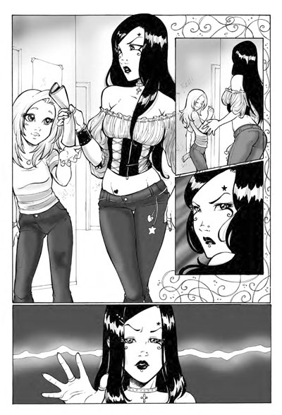 Tavola tratta da Gothic numero 3<br>disegni di Michela Cacciatore<br><i>(c) 2010 Salvatore Taormina</i>