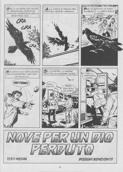 Una macchia volante è fatale presagio Una macchia volante è fatale presagio<br>Caravan, n. 9, p. 5<br><i>(c) 2010 Sergio Bonelli Editore</i>