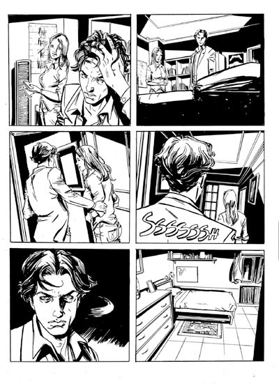Tavola tratta dal numero 2<br>disegni di Andrea Del Campo<br><i>(c) 2010 Alessandro Bilotta & Edizioni Star Comics</i>