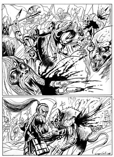 Numero 2 - Tavola 16<br>disegni di Giuseppe Candita<br><i>(c) 2010 Sergio Stivaletti & Edizioni Star Comics</i>