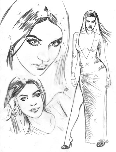 Studio Personaggi: Martha Studio Personaggi: Martha<br>matite di Daniele Statella<br><i>(c) 2010 Sergio Stivaletti & Edizioni Star Comics</i>