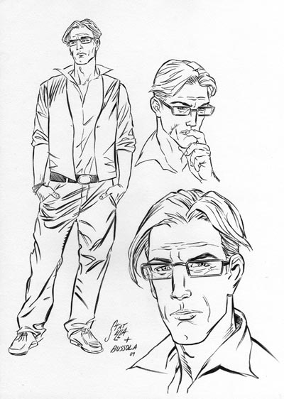Studio Personaggi: Sebastian<br>matite di Daniele Statella<br><i>(c) 2010 Sergio Stivaletti & Edizioni Star Comics</i>