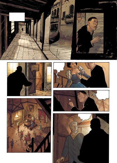 Volume 4 - Tavola 1<br>disegni di Andrea Mutti, colori di Malisan<br><i>(c) 2010 Panini Comics</i>