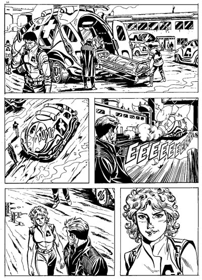 Tavola tratta dal numero 228 Tavola tratta dal numero 228<br>disegni di Andrea Cascioli<br><i>(c) 2010 Sergio Bonelli Editore</i>