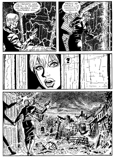 Tavola tratta da Universo Alfa numero 6<br>disegni di Gino Vercelli<br><i>(c) 2010 Sergio Bonelli Editore</i>