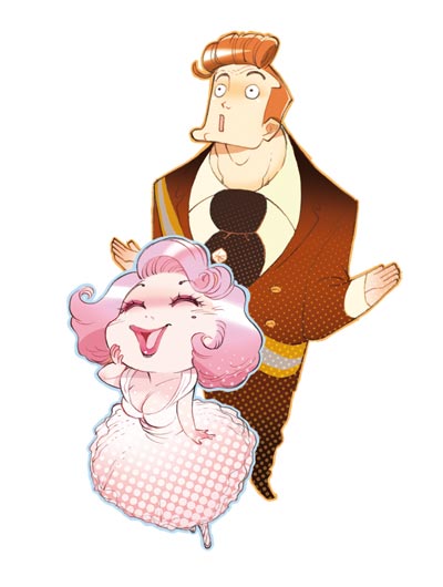 Mike e Stella - i mediatizzatissimi genitori di Chosp<br>disegni di Alessandro Barbucci, colori di Barbucci & Lebreton<br><i>(c) 2010 Alessandro Barbucci & Planeta DeAgostini</i>