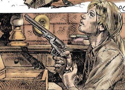 L'indiana bianca - vignetta L'indiana bianca - vignetta<br>disegni di Paolo Eleuteri Serpieri, colori di Alessandra Bracaglia<br><i>(c) 2010 degli autori & Kawama S.r.l.</i>