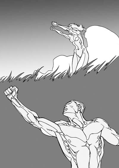 Cover Numero 4 - bozza<br>disegni di Carmine Di Giandomenico<br><i>(c) 2010 Magic Press & Gruppo Saldatori</i>