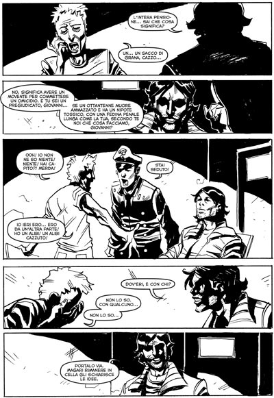 Tavola tratta da Pensione di guerra<br>disegni di Giacomo Bevilacqua<br><i>(c) 2010 Edizioni BD</i>