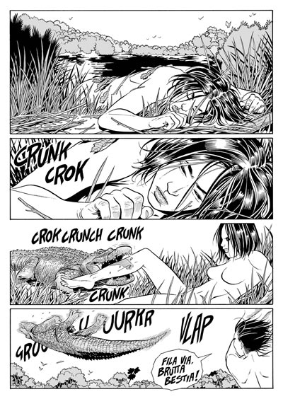 Alligatore<br>disegni di Luca Enoch<br><i>(c) 2010 Sergio Bonelli Editore</i>
