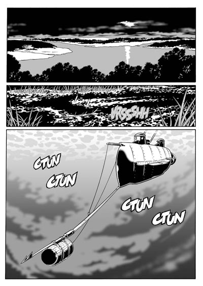 Sottomarino confederato<br>disegni di Luca Enoch<br><i>(c) 2010 Sergio Bonelli Editore</i>
