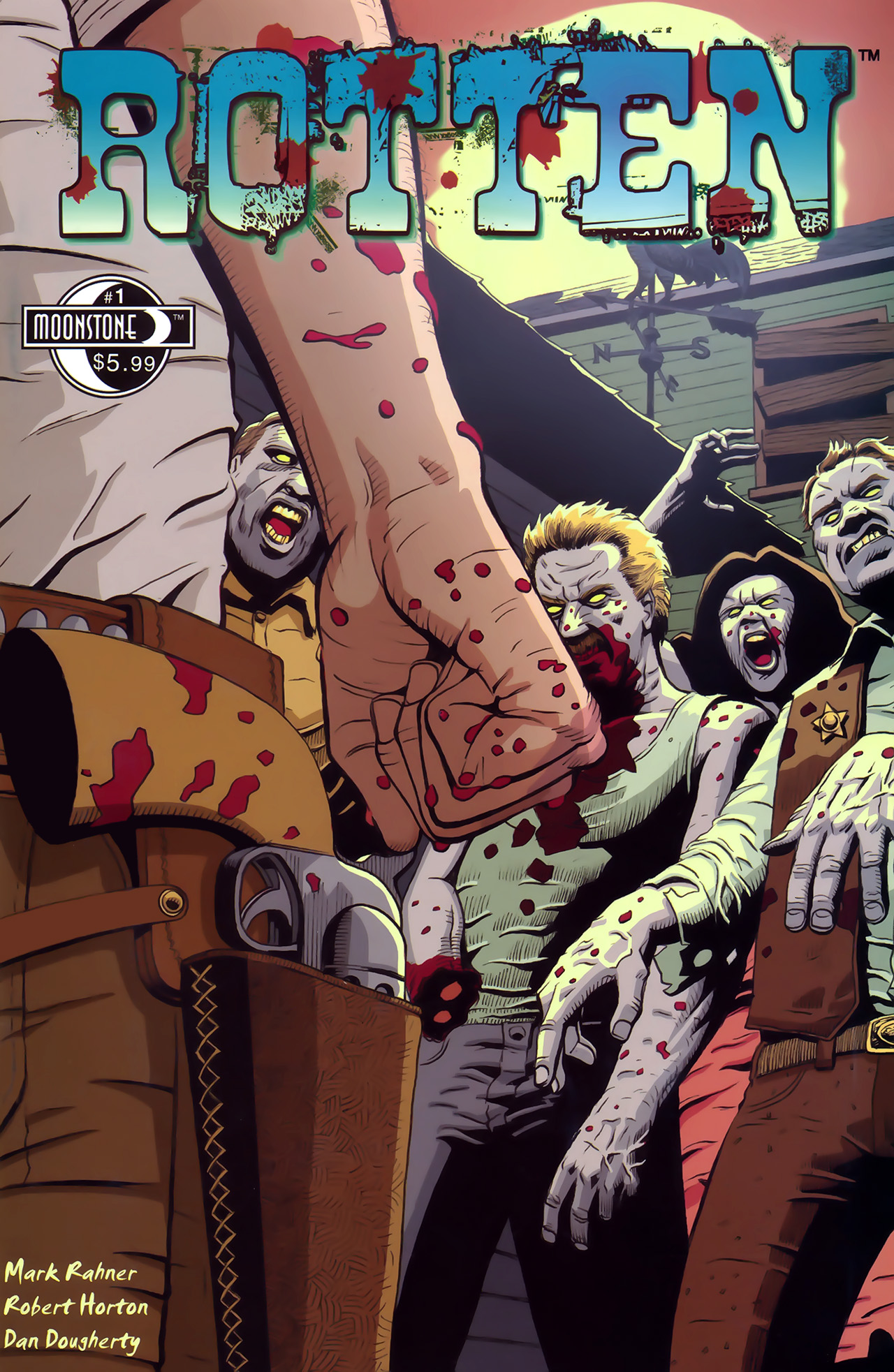 Cover Rotten numero 1 edizione USA<br>disegni di Dan Dougherty<br><i>(c) 2009 Moonstone</i>