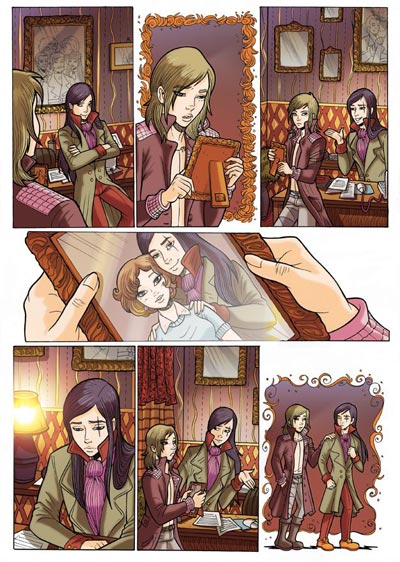 Tavola tratta da Vampire's Tears numero 0<br>disegni di Michela Cacciatore ed Elena Mirulla, colori Marina Iovine<br><i>(c) 2010 Salvatore Taormina</i>
