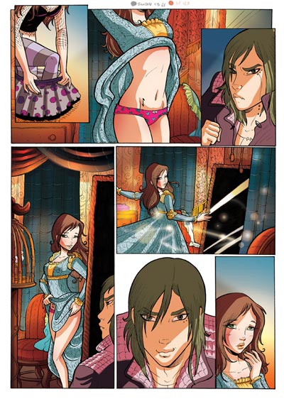 Tavola tratta da Vampire's Tears numero 0 Tavola tratta da Vampire's Tears numero 0<br>disegni di Michela Cacciatore ed Elena Mirulla, colori Marina Iovine<br><i>(c) 2010 Salvatore Taormina</i>