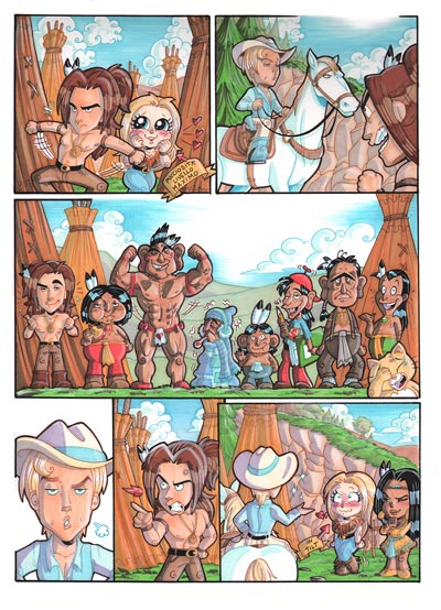 Tavola tratta da Crazy Tribe cartonato numero 1<br>disegni e colori di Elena Mirulla<br><i>(c) 2010 Salvatore Taormina</i>