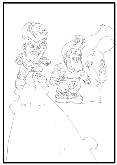 Studio Personaggi: Big J. Man<br>disegni di Alberto Ponticelli<br><i>(c) 2010 Edizioni BD</i>