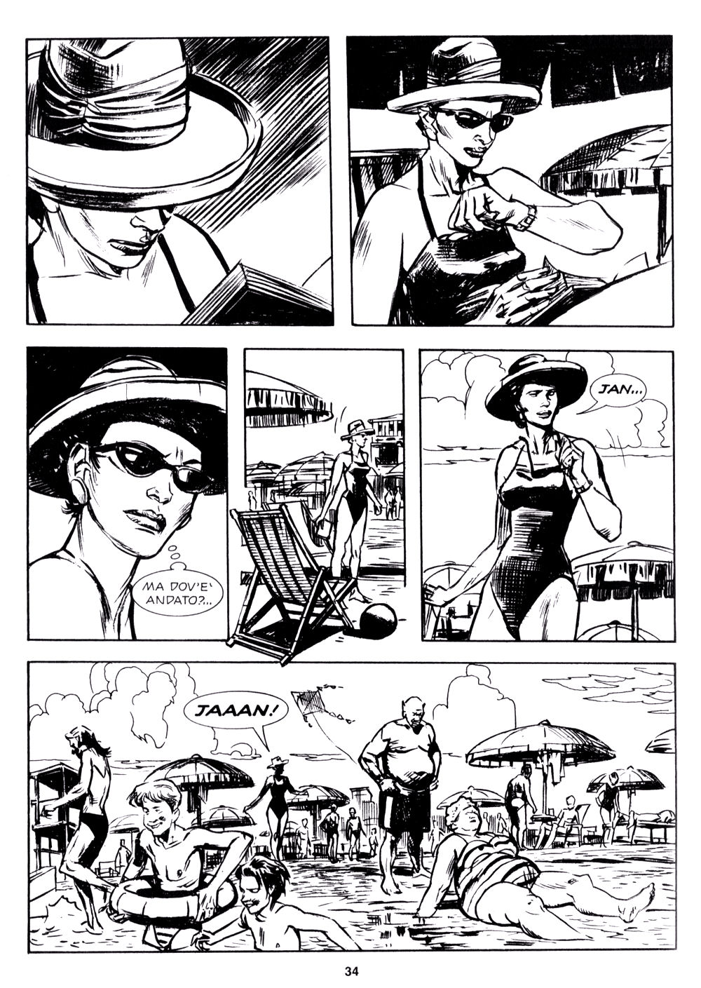 Annika, in veste di madre, alla ricerca del figlio Jan Annika, in veste di madre, alla ricerca del figlio Jan<br>"Lo sguardo cieco" (di Ambrosini-Ambrosini), p. 34<br><i>(c) 2010 Sergio Bonelli editore</i>