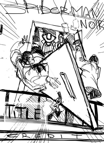 Tavola tratta da Spider-Man Noir Volume 2 - Storytelling<br>disegni di Carmine Di Giandomenico<br><i>(c) 2010 Panini Comics</i>